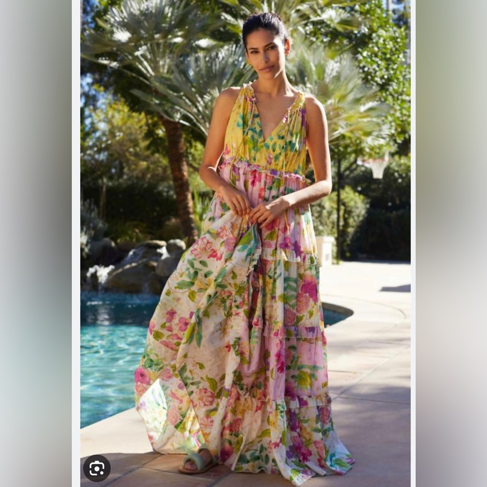 Anthropologie floral tiered dress by PQ